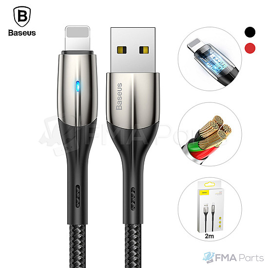 Baseus 8 Pin Lightning to USB-A LED Charge Cable - 1M