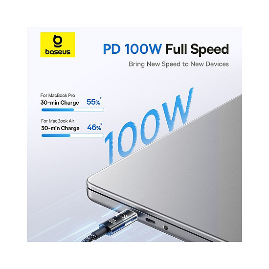 Baseus Display 2 100W USB-C to USB-C Cable with Power Display - 1M
