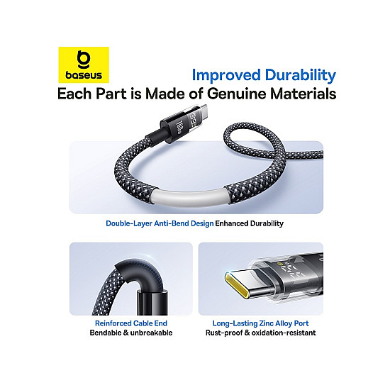Baseus Display 2 100W USB-C to USB-C Cable with Power Display - 1M
