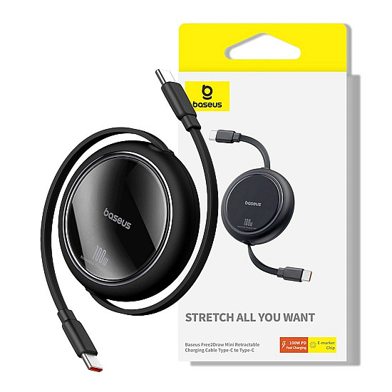 Baseus Free2Draw Mini 100W Retractable USB-C to USB-C Cable - 1M