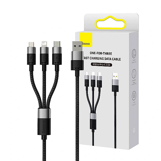 Baseus StarSpeed 3-in-1 USB-A to Micro USB + Lightning + USB-C Charging Cable 3.5A - 1.2M