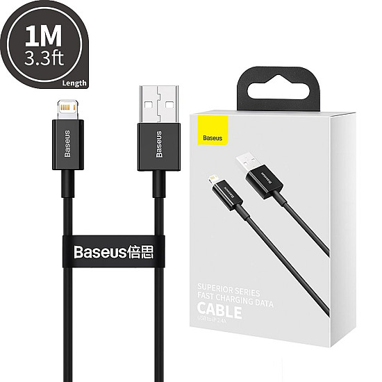 Baseus Superior Series 2.4A USB-A to Lightning Fast Charging Cable - 1M