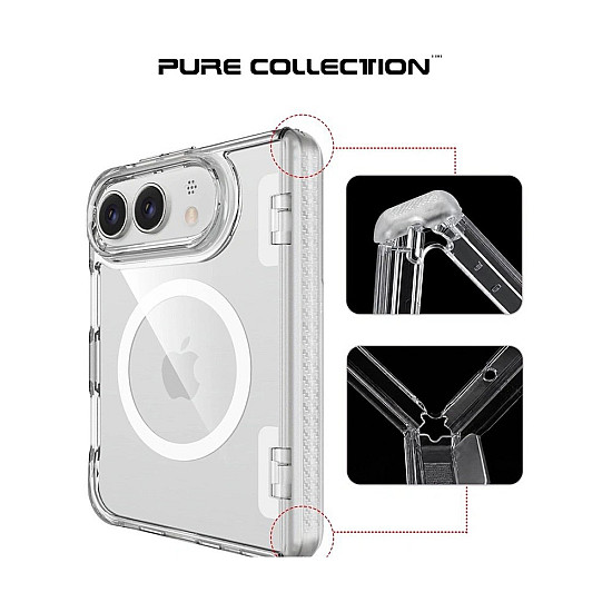 Clear Case with Hinge Protection and Magnetic Ring for iPhone Duo