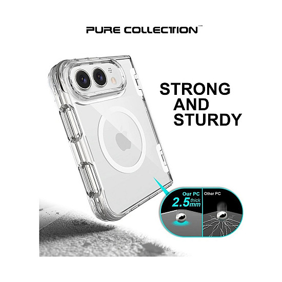 Clear Case with Hinge Protection and Magnetic Ring for iPhone Duo