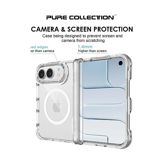 Clear Case with Hinge Protection and Magnetic Ring for iPhone Duo