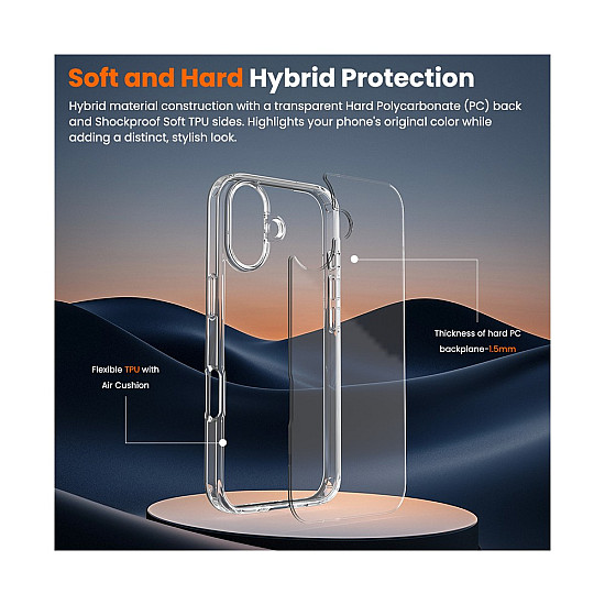Redefine Ice Transparent Anti-Fall Clear Case for iPhone 15 Pro Max