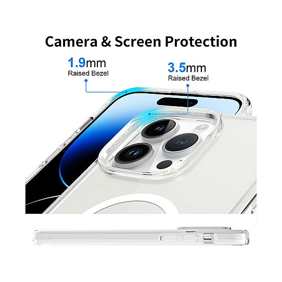 UTIA Shockproof Clear Case with Magnetic Ring for iPhone 15 Pro Max