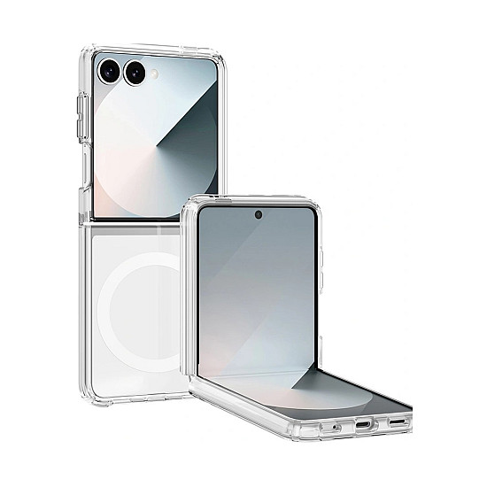UTIA Shockproof Clear Case with Magnetic Ring for Samsung Galaxy Z Flip7 / Z Flip8