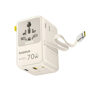 Baseus EnerCore CG11 70W Universal Travel Adapter / 200+ Countries / 6 Ports incl. Retractable USB-C Cable Baseus EnerCore CG11 70W Universal Travel Adapter / 200+ Countries / 6 Ports incl. Retractable USB-C Cable