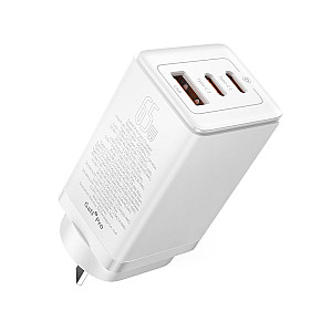 Baseus GaN5 Pro 65W Fast Wall Charger / 2 USB-C + 1 USB-A / USB-C Cable Included Baseus GaN5 Pro 65W Fast Wall Charger / 2 USB-C + 1 USB-A / USB-C Cable Included