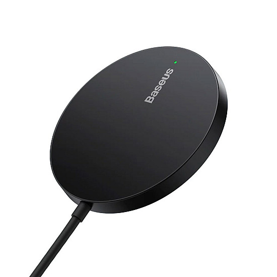 Baseus Simple Mini3 15W Magnetic Wireless Charger / 6.1mm Ultra-Thin / Fixed USB-C Cable
