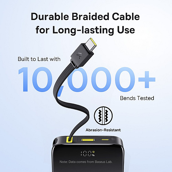 Baseus EnerFill FC51 Bipow2 Pro 10000mAh Power Bank / 22.5W Built-in USB-C Cable / Digital Display