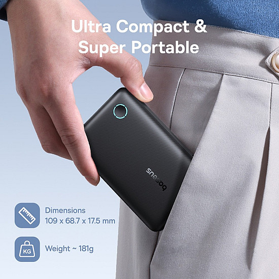 Baseus EnerFill FP11 10000mAh Power Bank / 15W USB-C + USB-A / Dual Output