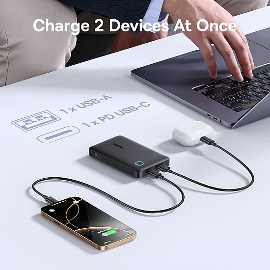 Baseus EnerFill FP11 10000mAh Power Bank / 15W USB-C + USB-A / Dual Output