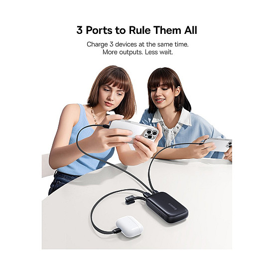 Baseus EnerFill Qpow 3 Ultra 10000mAh Power Bank / 45W USB-C PD / Detachable USB-C + Lightning Cable