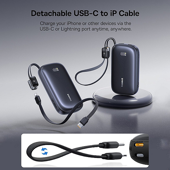 Baseus EnerFill Qpow 3 Ultra 20000mAh Power Bank / 45W USB-C PD / Detachable USB-C + Lightning Cable