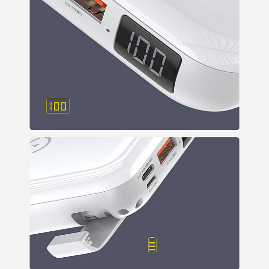 Baseus Mini S Bracket 10000mAh Power Bank / 18W USB Type-C PD + QC 3.0 / 10W Wireless / Triple Output