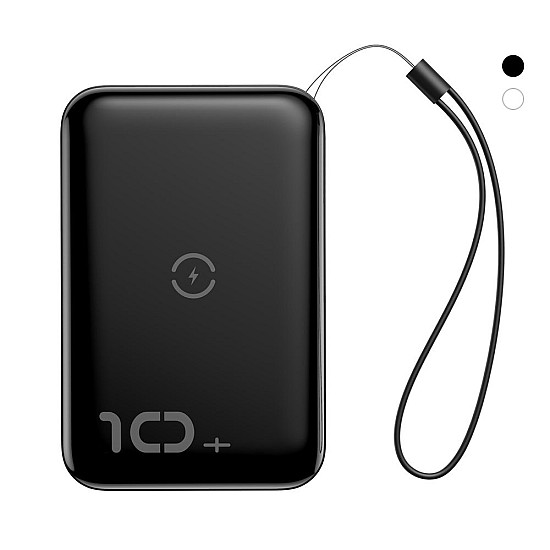 Baseus Mini S Bracket 10000mAh Power Bank / 18W USB Type-C PD + QC 3.0 / 10W Wireless / Triple Output