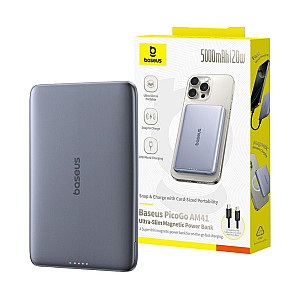 Baseus PicoGo AM41 5000mAh Ultra-Slim Magnetic Power Bank / 20W USB-C PD / Wireless
