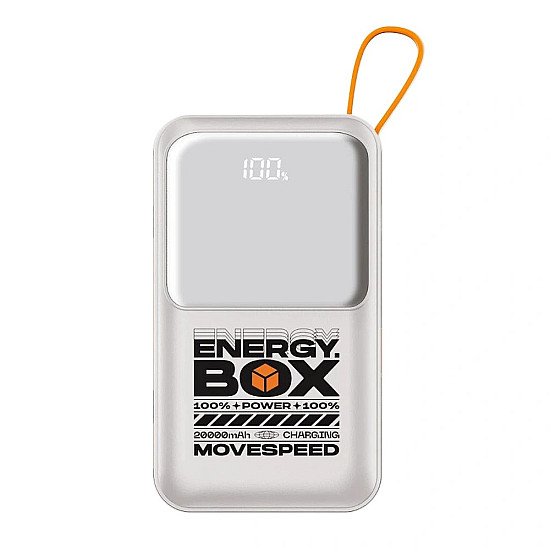 MOVE SPEED F20 20000mAh Power Bank / 22.5W / Built-in USB-C Cable + LED Display (CCC / 3C Certified)