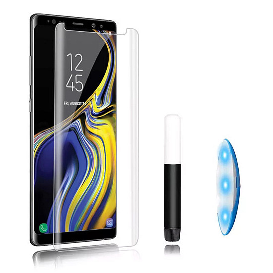 Tempered Glass Screen Protector Curved Full Screen with UV Glue for Samsung Galaxy S22 Ultra