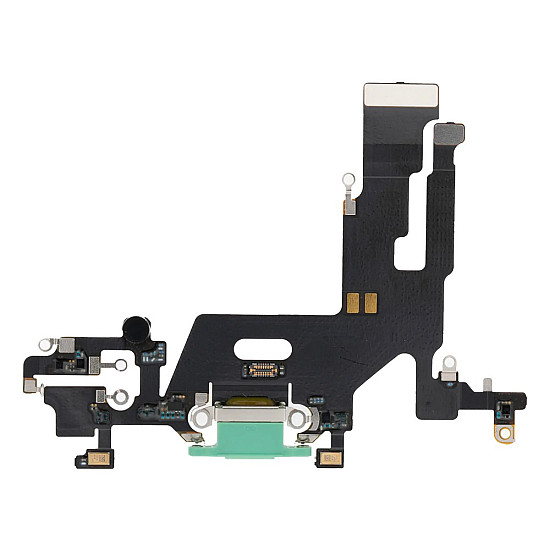 Charging Port with Microphone Flex Cable - Green for iPhone 11 OEM