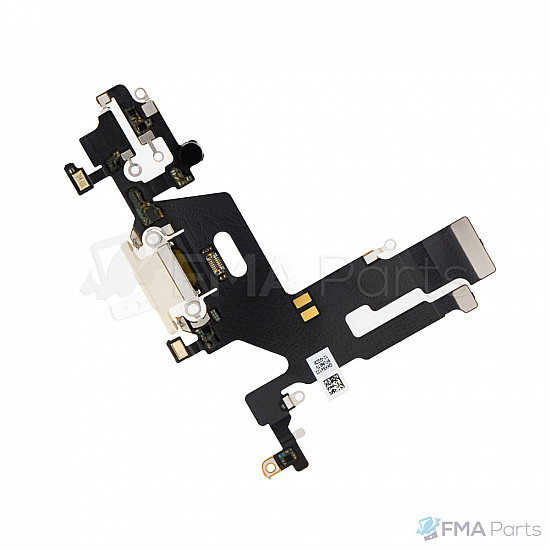 Charging Port with Microphone Flex Cable (AM) - White for iPhone 11