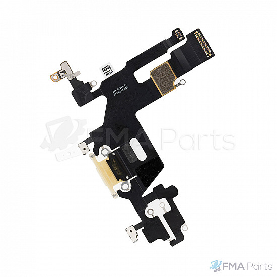 Charging Port with Microphone Flex Cable - White for iPhone 11 OEM