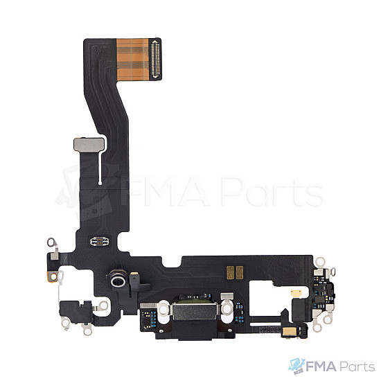 Charging Port Flex Cable for iPhone 12 / 12 Pro (AM) - Black / Graphite
