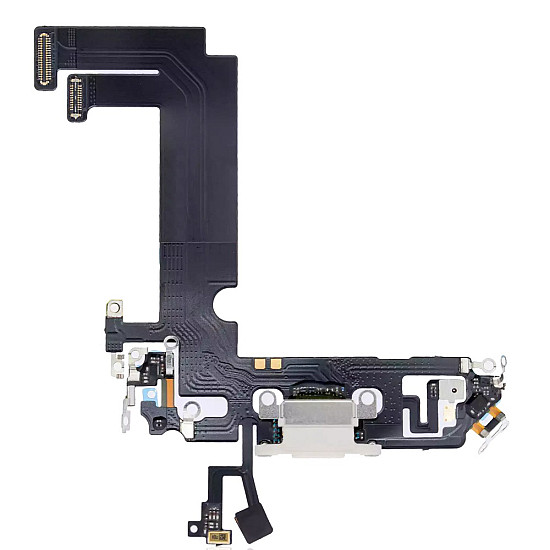 Charging Port with Microphone Flex Cable (OEM) - White for iPhone 12 mini