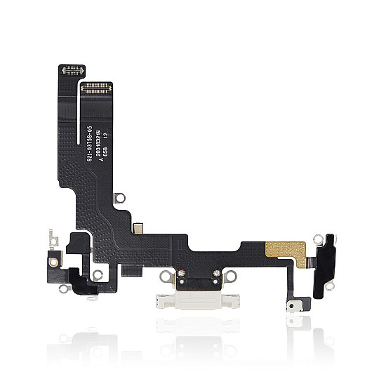 Charging Port with Microphone Flex Cable (OEM) - Starlight for iPhone 14