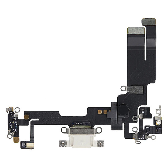 Charging Port with Microphone Flex Cable (OEM) - Starlight for iPhone 14
