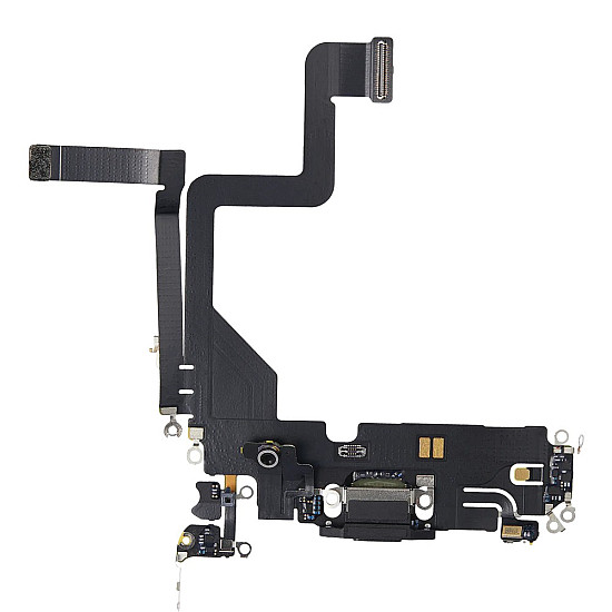 Charging Port with Microphone Flex Cable (OEM) - Space Black for iPhone 14 Pro