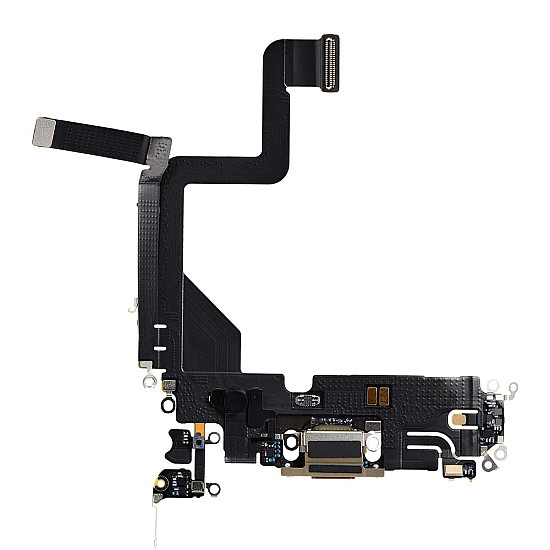 Charging Port with Microphone Flex Cable (OEM) - Gold for iPhone 14 Pro