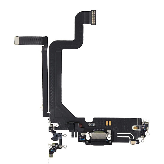 Charging Port with Microphone Flex Cable (OEM) - Space Black for iPhone 14 Pro Max