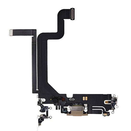 Charging Port with Microphone Flex Cable (OEM) - Gold for iPhone 14 Pro Max