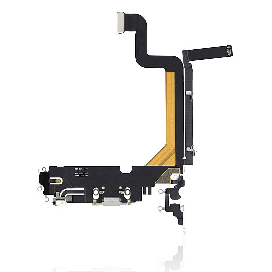 Charging Port with Microphone Flex Cable (OEM) - Silver for iPhone 14 Pro Max