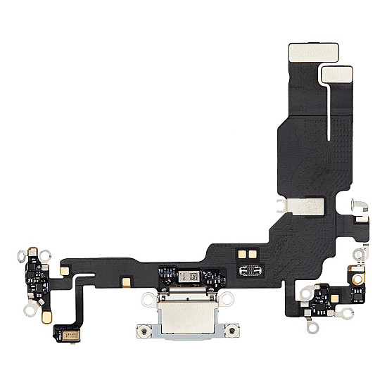 Charging Port with Microphone Flex Cable (OEM) - Blue for iPhone 15