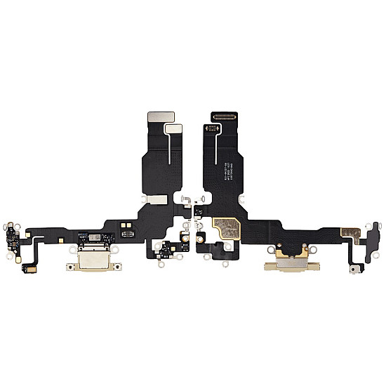 Charging Port with Microphone Flex Cable (OEM) - Yellow for iPhone 15