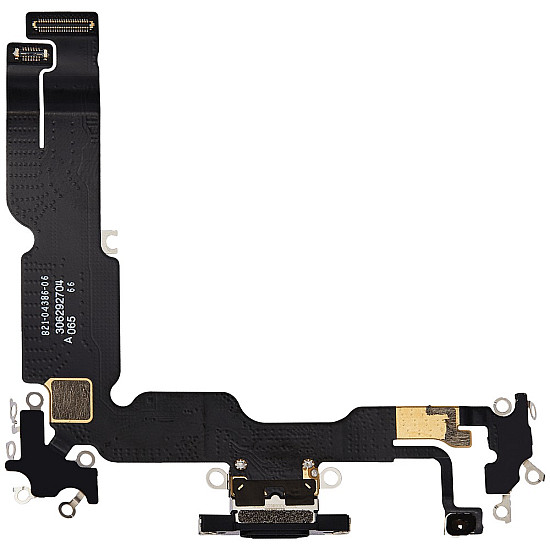 Charging Port with Microphone Flex Cable (OEM) - Black for iPhone 15 Plus
