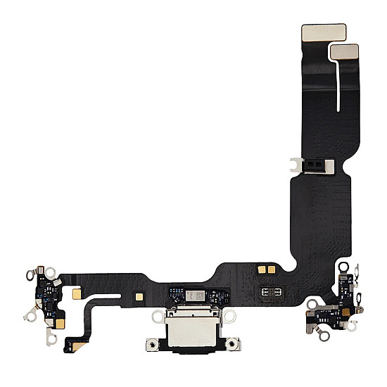 Charging Port with Microphone Flex Cable (OEM) - Black for iPhone 15 Plus