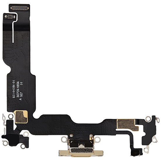 Charging Port with Microphone Flex Cable (OEM) - Yellow for iPhone 15 Plus