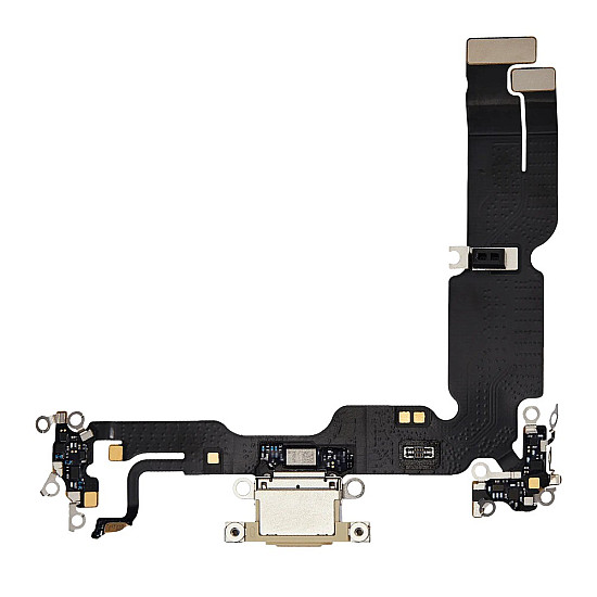 Charging Port with Microphone Flex Cable (OEM) - Yellow for iPhone 15 Plus