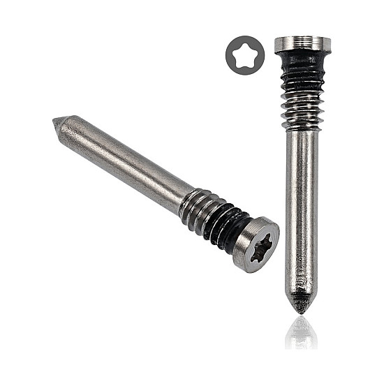 Bottom Pentalobe (*) Star Screws x 2 - Natural Titanium OEM for iPhone 15 Pro / 15 Pro Max