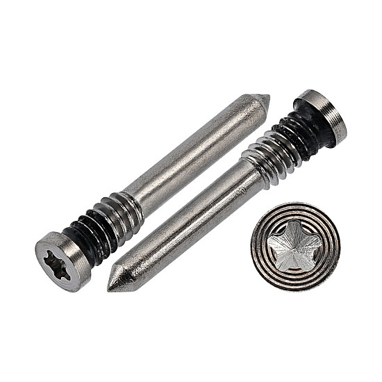 Bottom Pentalobe (*) Star Screws x 2 - Natural Titanium OEM for iPhone 15 Pro / 15 Pro Max