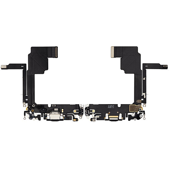 Charging Port with Microphone Flex Cable (OEM) - Black Titanium for iPhone 15 Pro