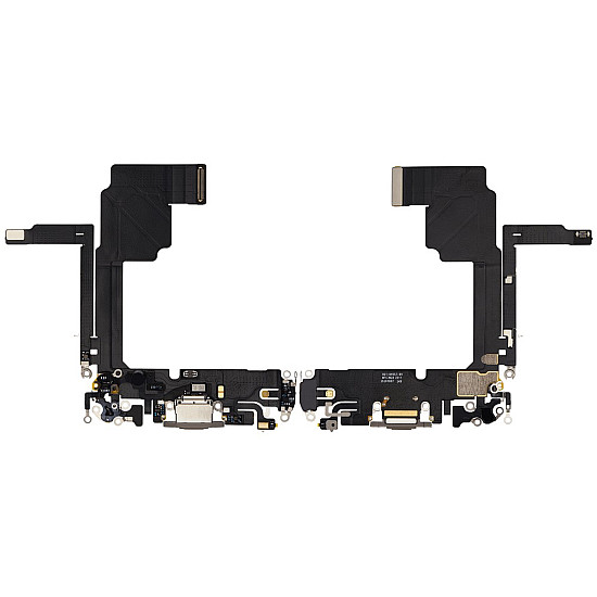 Charging Port with Microphone Flex Cable (OEM) - Natural Titanium for iPhone 15 Pro