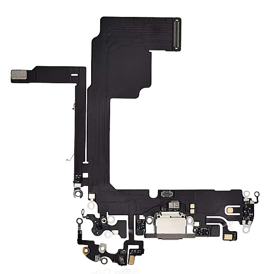 Charging Port with Microphone Flex Cable (OEM) - Natural Titanium for iPhone 15 Pro