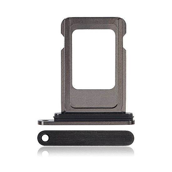 Sim Card Tray with Rubber Seal - Black Titanium OEM for iPhone 15 Pro / 15 Pro Max