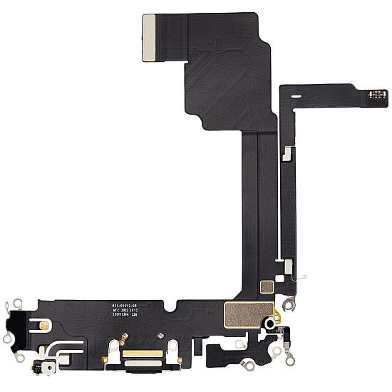 Charging Port with Microphone Flex Cable (OEM) - Black Titanium for iPhone 15 Pro Max